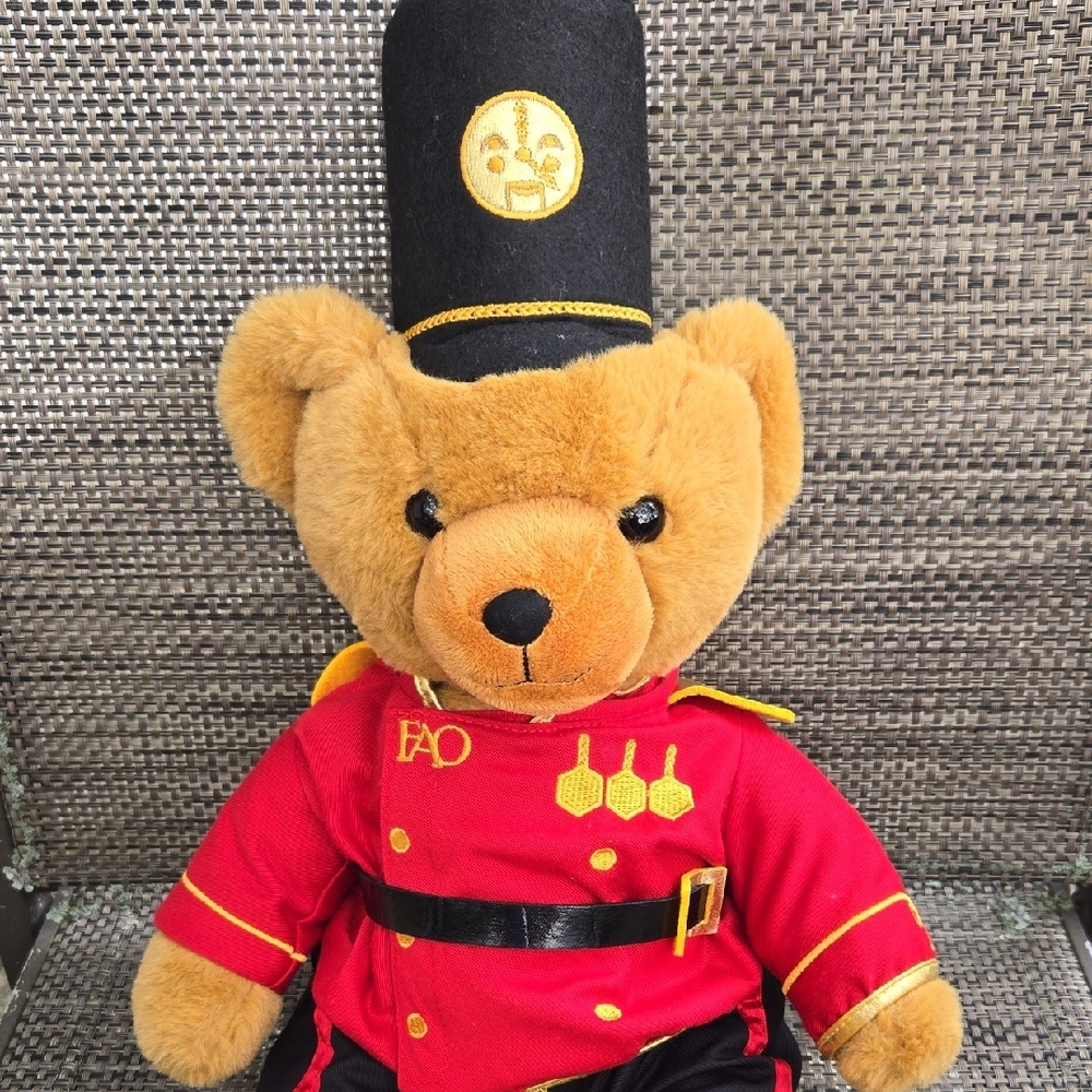 FAO Schwarz Royal Guard Teddy Bear - Red and Black - Picture 2 of 7